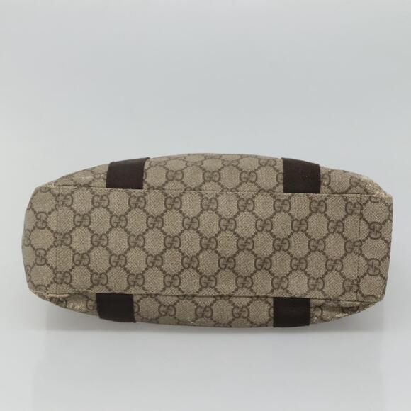 GUCCI GG Supreme Hand Bag Pvc Beige Brown Silver - Picture 9 of 16